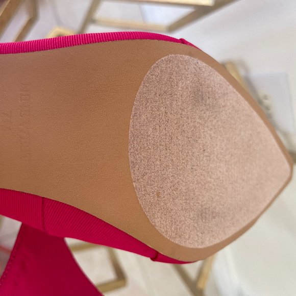 New Nine West slingback hot pink grosgrain fabric pumps 4" heel size 7M - Picture 6 of 6